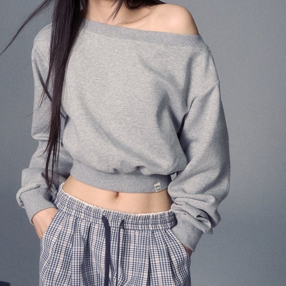 LLDC Off the Shoulder Gray Sweatshirt